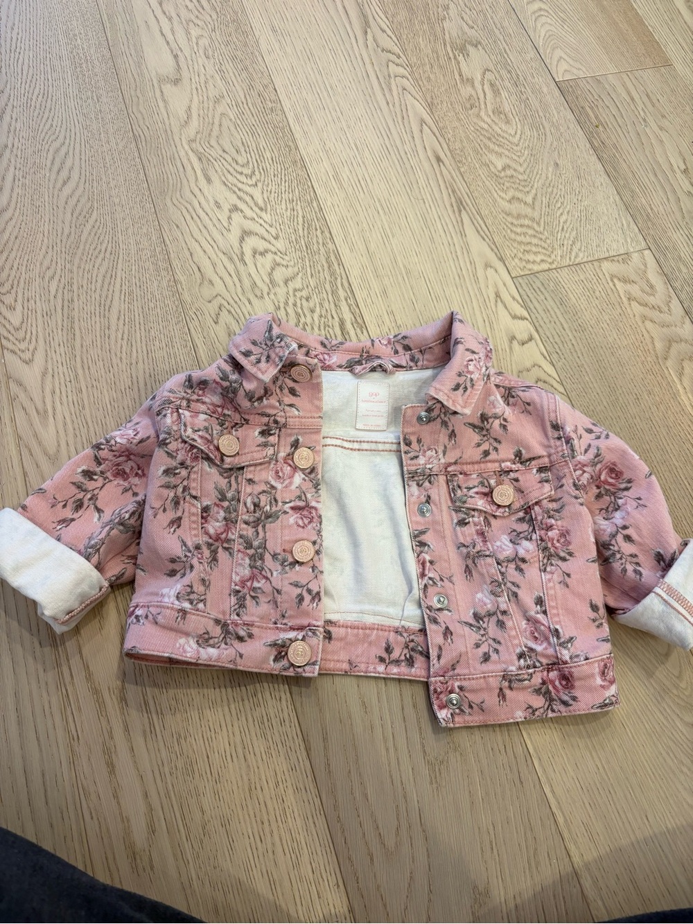 Gap x LoveShackFancy Pink Floral Denim Jacket for Kids